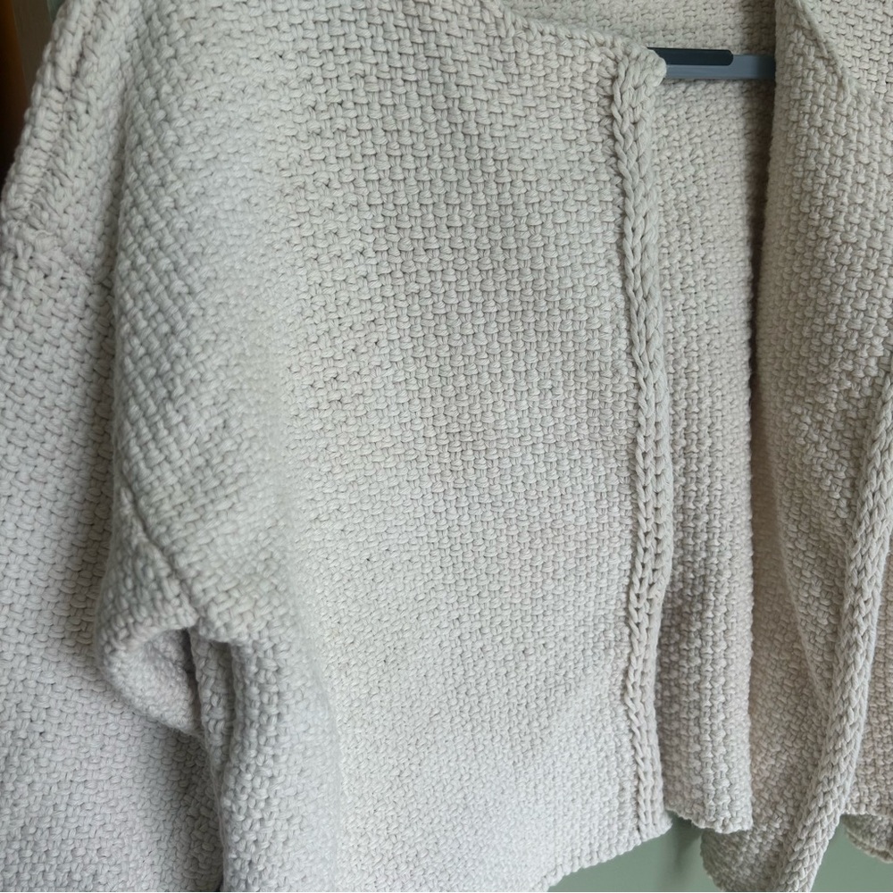 BaBaa Cardigan No4 Open Drape Dense Weave Long Sleeve Natural Casual Women - Picture 8 of 9
